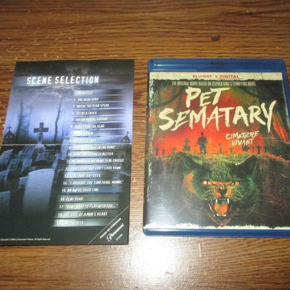 Pet Sematary ( Blu-ray, from 2019, 2019, Canadian)